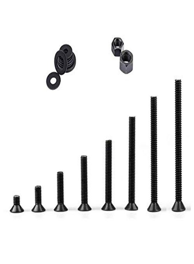 Rpi shop - M3 Allen CSK Screw Set of 8 Size (6mm, 8mm, 10mm, 12mm, 15mm, 20mm, 25mm, 30mm) Each 10 Pcs, With 80 pcs Nut & 80 Pcs Washer, Pack Of 240 Pcs - Image 1
